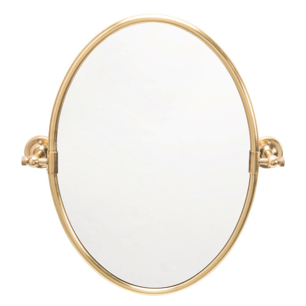 Miroir oval pivotant en laiton